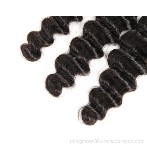 Brazilian loose deep wave hair weave, mink raw loose deep wave bundles